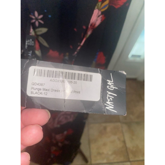 Women's Nasty Gal Floral Maxi Dress Size 12 Black Pink - Picture 2 of 8